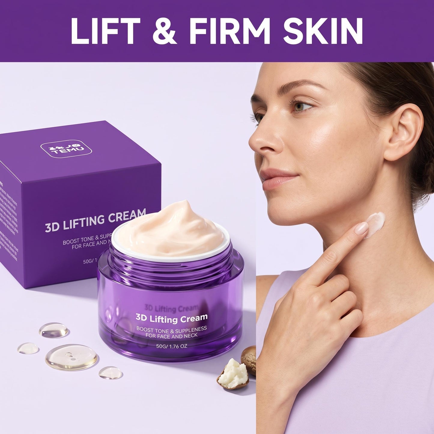 Korean 3D Lifting & Firming Night Cream 🌙 | Anti-Wrinkle Face Sculptor 💆‍♀️