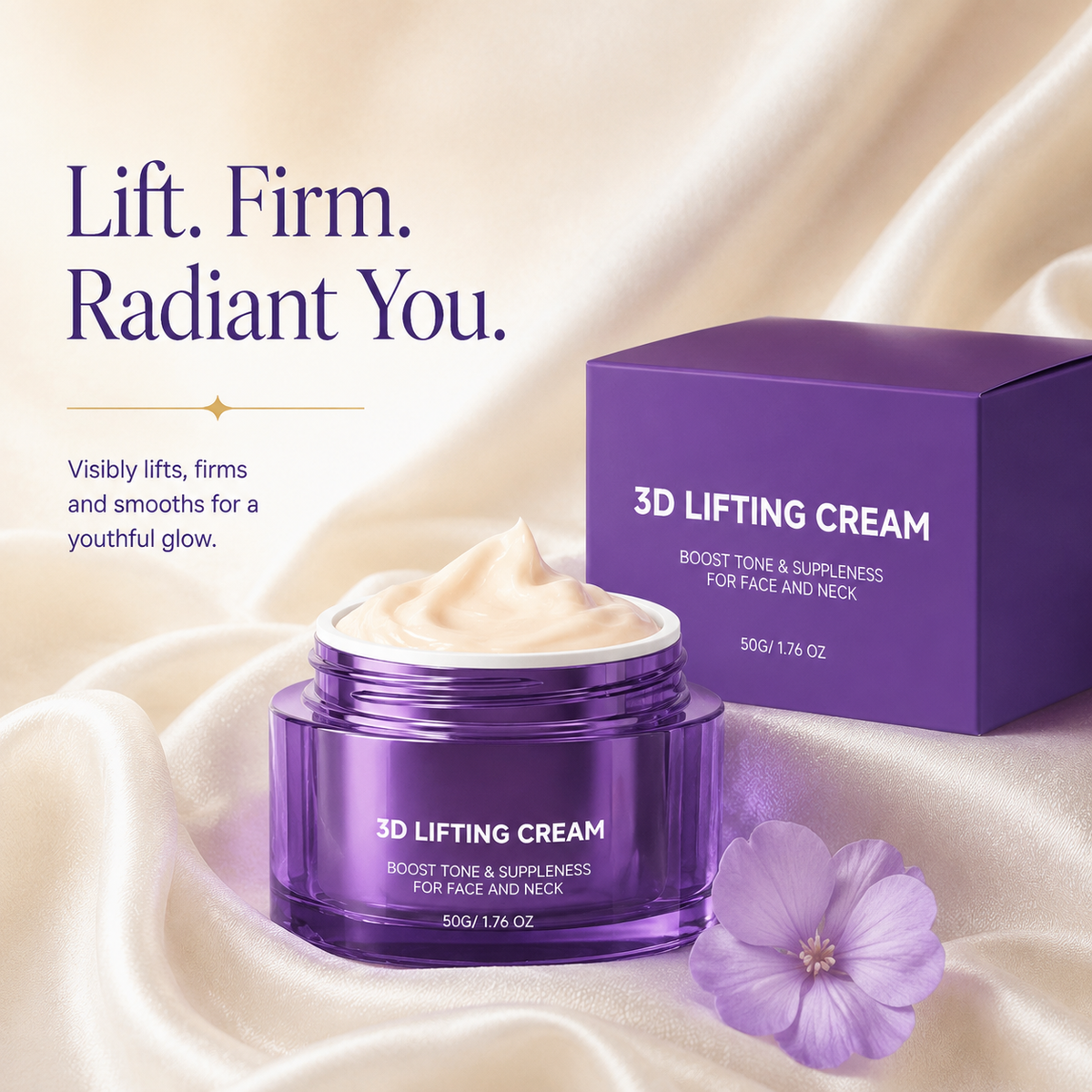 Korean 3D Lifting & Firming Night Cream 🌙 | Anti-Wrinkle Face Sculptor 💆‍♀️